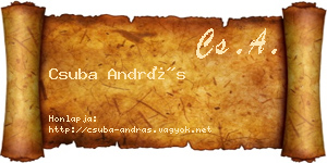 Csuba András névjegykártya
